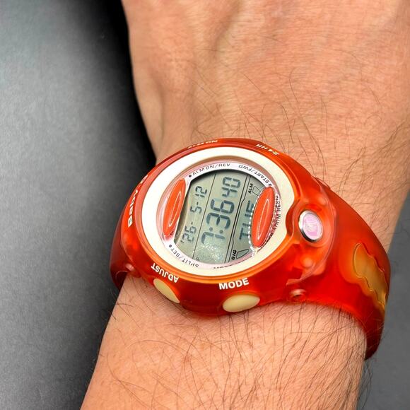 Casio Baby-G BG-163 ICERC Dolphin Whale Jelly Orange Women\'s Watch NOS